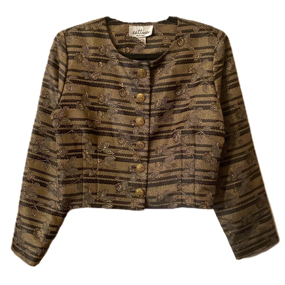 Jackets & Blazers - Vintage Cattiva Gold and Black Blazer